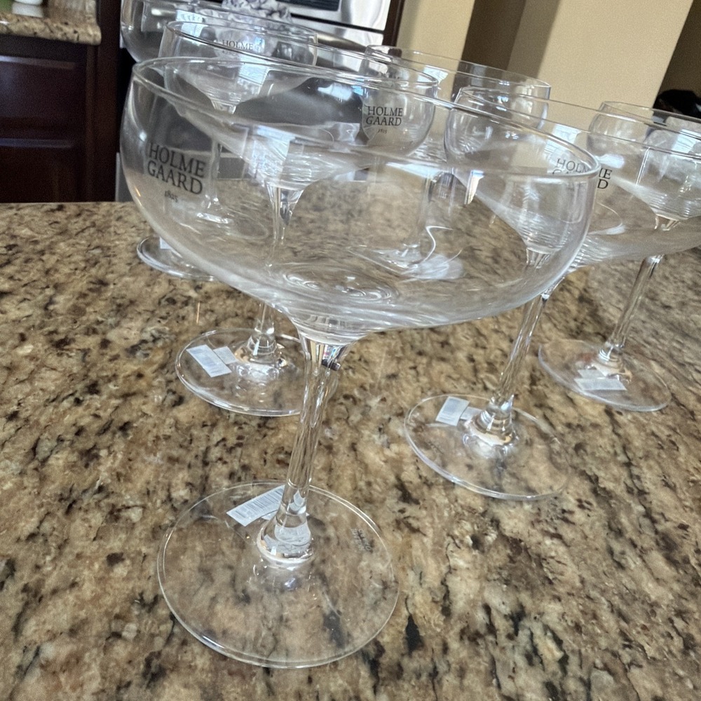 Holmegaard Cabernet Glasses Coupe Set of 6 - Cocktail Stemmed New In Box 9.8oz